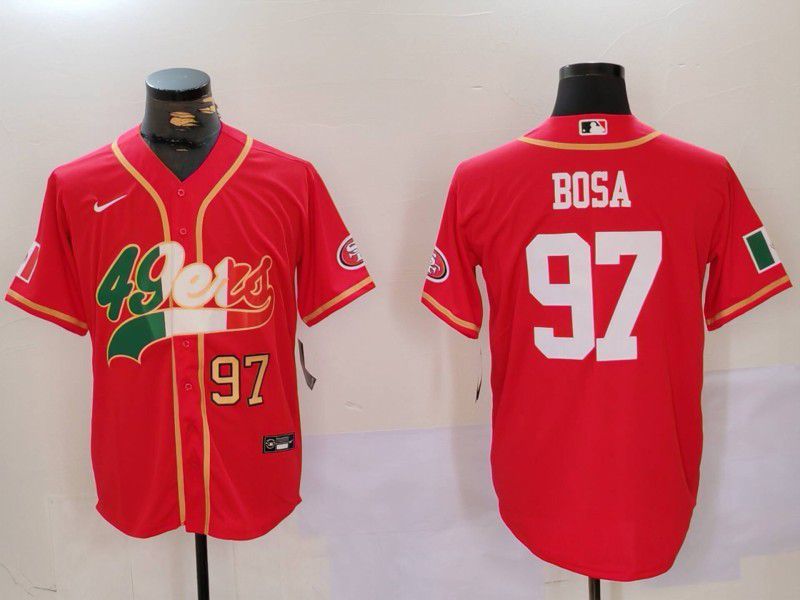 Men San Francisco 49ers #97 Bosa Red Second generation Mexican Joint Name 2024 Nike Limited NFL Jersey style 2->philadelphia phillies->MLB Jersey